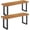 Natural, variant on BarefHaven Acacia Wood Outdoor Bench Set of 2, Backless Patio Dining Bench | Robust Metal Frame, Adjustable Foot Pads, 2-Person Garden Bench with Spacious Seat for Porch, Backyard, Deck, Park