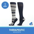 thumbnail image 4 of Care Fit Solutions 2 Pair Pack Striped Cotton Blend Graduated Compression Socks, 4 of 7