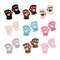 thumbnail image 4 of Jumpingount Guantes sin dedos suaves y cómodos con garra de oso para un aspecto moderno, guantes de medio dedo cálidos guantes y mitones café oscuro, 4 of 6
