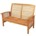 thumbnail image 2 of Afuera Living Solid Acacia Wood Outdoor Patio Loveseat in Brown, 2 of 4