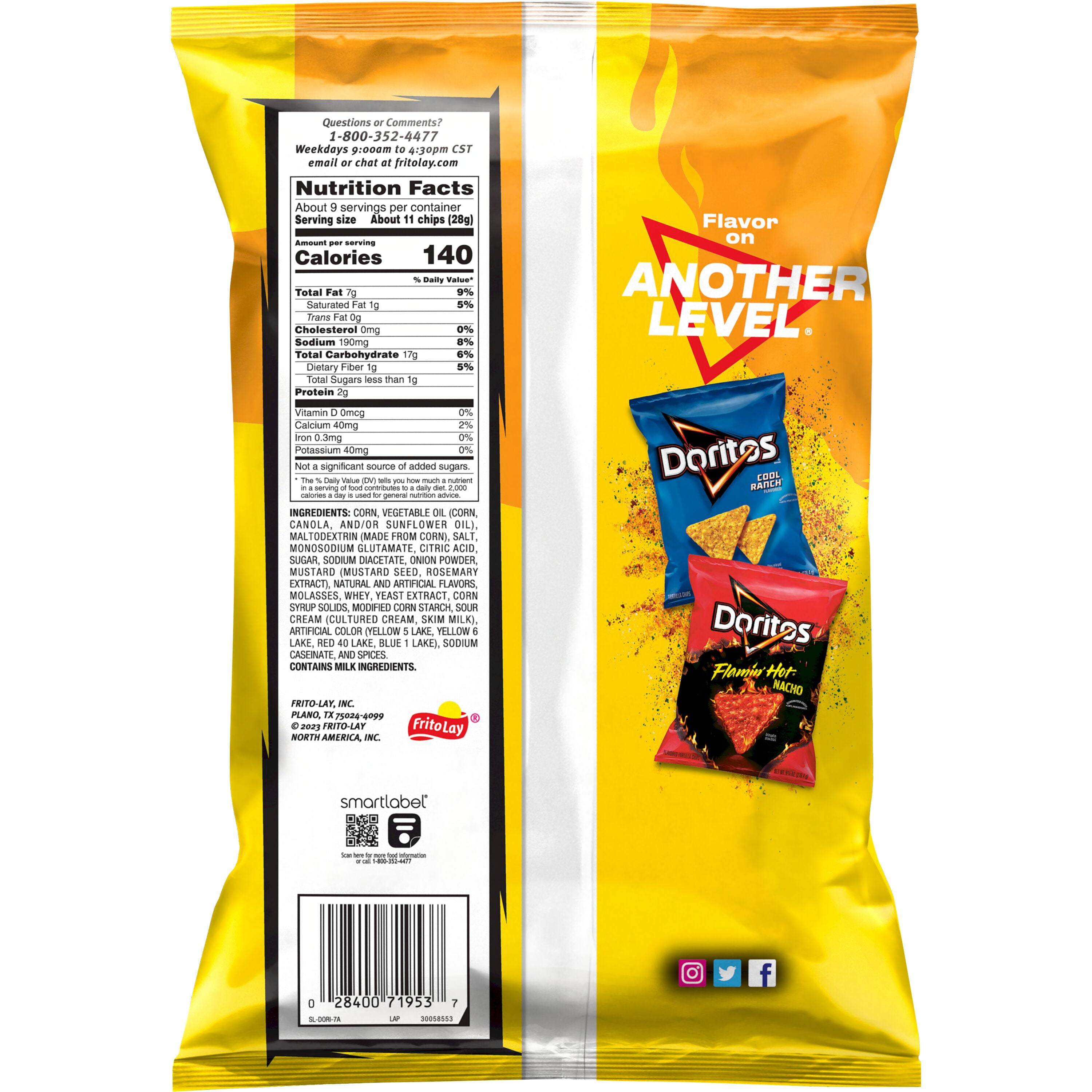 Doritos Hot Mustard flavored Tortilla Chips, 9.25 oz Bag