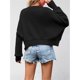 thumbnail image 5 of Suéter de Mujer de Otoño, Cuello Redondo, Tipo Murciélago, Estilo Pullover Negro L, 5 of 7