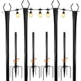 thumbnail image 1 of 10FT String Light Poles 4 Pack, Adjustable Metal Light Poles with Fork for Outside String Lights, Outdoor Hanging Light Stand for Patio, Deck, Backyard, Garden, Party, Wedding, 1 of 7