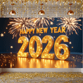 thumbnail image 3 of Decorative Design New Year Banner Colorful Theme Celebration Banner Balloon Decoration Fireworks Party Banner for New Year Party Festival Gathering Event, 3 of 5
