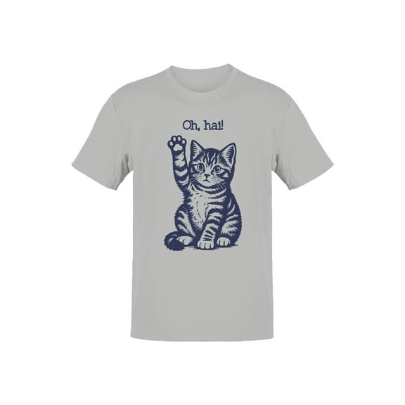 Playful Kitty "Oh, Hai" Design Men's T-shirt