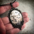 thumbnail image 4 of Osdhezcn Bat Cemetery Glass Pendant Necklace Choker Halloween Clavicle Chain Necklace, 4 of 10