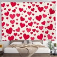 thumbnail image 4 of PRATYUS Home Wall Tapestry Art Hearts Crosses Silk Screen Print 90*60in, 4 of 5