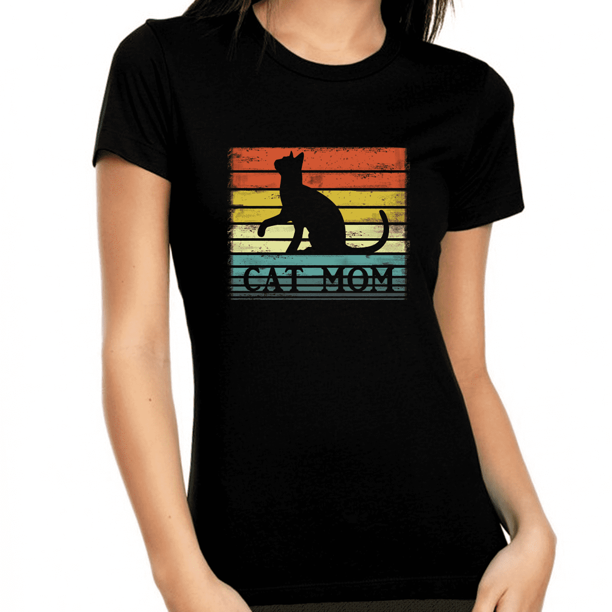 Cat Mom Shirt Funny Cat Shirts Cat Mom Gifts for Women Cat Shirt Womens Graphic Tees Vintage Cat