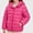 Hot Pink, variant on HAOTAGS Girls Puffer Coat (5-13) Long Sleeve Hooded Zipper Nylon Winter Warm Jacket Hot Pink Size 7