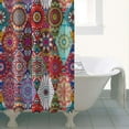 thumbnail image 4 of Multicolor Ethnic Diamond Pattern Shower Curtain 36"x72" ,Bathroom Decorative Shower Curtains Set with 12 Hooks,Modern Waterproof Washable Shower Curtain, 4 of 6