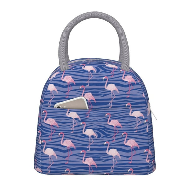 Fotbe Flamingo Bolsa de Almuerzo con Estampado, Lonchera Aislada, Contenedor de Comida Reutilizable Tipo Cooler a Prueba de Fugas