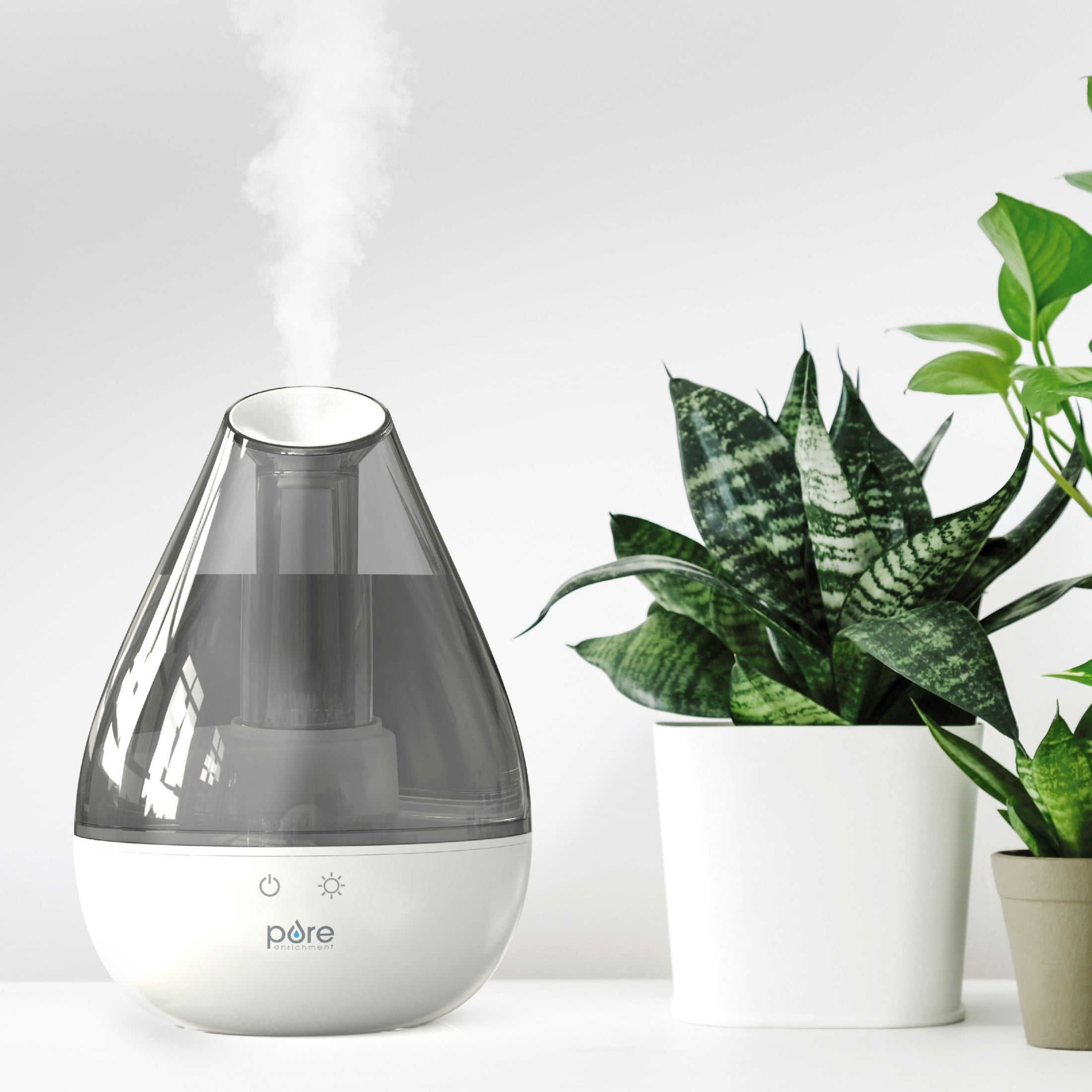 Pure Enrichment MistAire Drop Ultrasonic Humidifier with Night Light, White