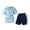 Light Blue-1, variant on BULLPIANO Kids Boys Loose Athletic Short Sleeve T-Shirt and Active Shorts Set 2 Piece Boys Sportswear Lightweight and Breathable