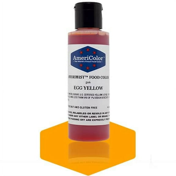 AmeriColor AmeriMist Egg Yellow , 4.5 Ounce, Airbrush Food Color