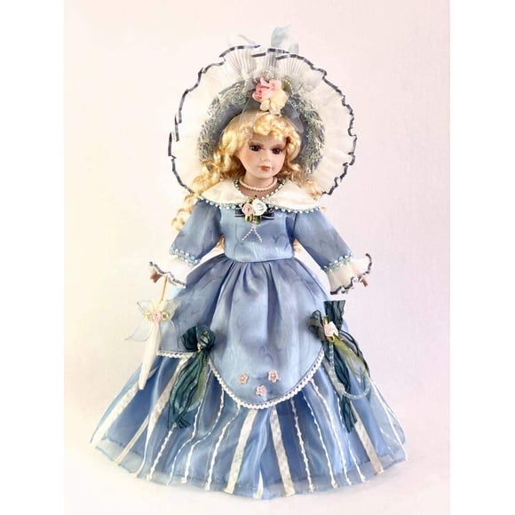 Muñeca de Porcelana Victoria JMISA de 40 cm con Soporte Coleccionable