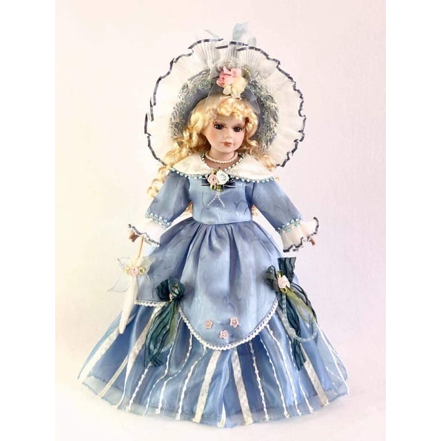 Muñeca de Porcelana Victoria JMISA de 40 cm con Soporte Coleccionable