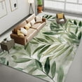 thumbnail image 2 of Area Rug Rectangle Carpet, Watercolor Plant Leaves Printed Pattern Area Rugs, Sage Green Washable Rugs, With Nonslip Backing Carpet, For Indoor Bedroom Living Room Home Office, 2 of 7