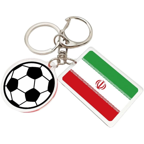 Yanonmyfd 2026 World Cup Soccer Keychain - 2026 World Cup Flag Keychain, Soccer Fan Gift & Souvenir (2PCS),Iran