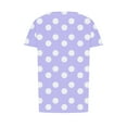 thumbnail image 3 of Zpanxa Womens Summer Tops, Casual Short Sleeve Loose Round Neck Print Top Purple XXL, 3 of 5