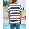 thumbnail image 3 of BTFBM Summer Tops for Women Crewneck Short Sleeve Striped T Shirts Casual Spring Clothes Color Block Basic Tee Blouses, 3 of 7