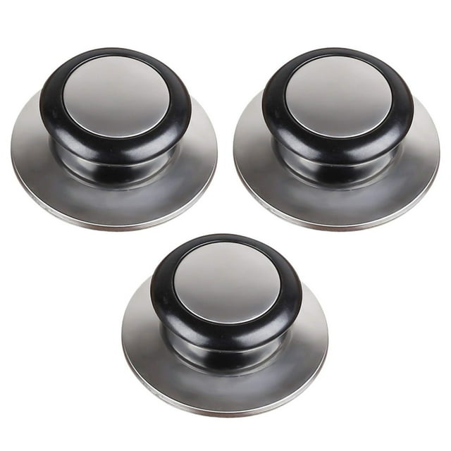 Perilla de tapa, 3 piezas, manija de tapa de olla, adecuada para manija de tapa de vidrio, tapa de olla de acero inoxidable, para utensilios de cocina