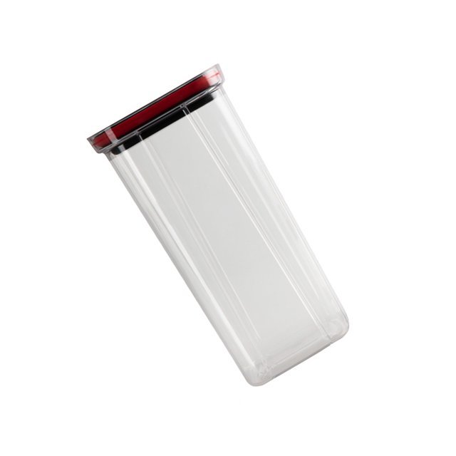 Bewildely Tarro de almacenamiento de alimentos cocina apilable arroz condimento aperitivos contenedor transparente a prueba de humedad Cocina y Comedor negro rojo 2000ml Bewildely HA001234-01