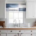 thumbnail image 3 of Navy Blue Grey Ombre Valance Curtains for Kitchen/Living Room/Bathroom/Bedroom Window, Rod Pocket Small Topper Half Short Window Curtains Voile Sheer Scarf, Modern Oil Painting Abstract 42"x18", 3 of 8