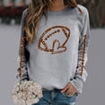 thumbnail image 4 of TIANZEN Full Sleeve Crewneck Sweatshirts For Women Long Sleeve Football Graphic Printed Hoodless Pullover Sweatshirts Top Blouse Hoodie Women Full Zip, 4 of 4