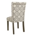 thumbnail image 6 of Parson Dining Chairs with Trellis Patterned Fabric Upholstered Seating, Beige and Gray, Set of Two, 6 of 10