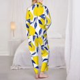 thumbnail image 5 of Kll Tropical Lemon Print Women'S Long Sleeve Pajamas With Pants Sleepwear Loungewear 2 Set-Xx-Large, 5 of 9
