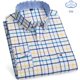 thumbnail image 1 of Chemises Oxford 100% pur coton pour hommes, chemise à carreaux à manches longues, rayée, BusinessTartan, rouge, vêtements de styliste, 1 of 4