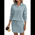 thumbnail image 2 of Conjuntos de Dos Piezas para Mujer: Chándal Informal, Sudadera, Falda Pantalón, Conjunto A Juego, Chándal de Tenis para Estar en Casa, Chándal. Azul M, 2 of 10