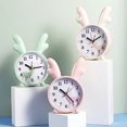 thumbnail image 2 of Reloj despertador con bonitos dibujos animados con cuernos de reno, movimiento silencioso, 2 of 2