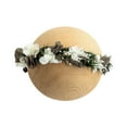 thumbnail image 2 of Tandilla de diadema de flores recién nacida 0-6 meses, Fotografía de floral Cabello de cabello para niños Bautismo Bautismo para bebés Estilo C, 2 of 8