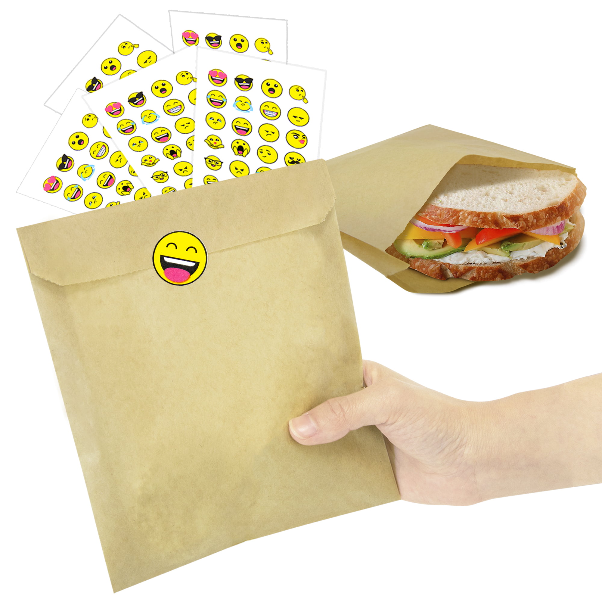 100 x High Quality Greaseproof Paper Bags 5" x 5" White Food Bags Chips Sandwich 