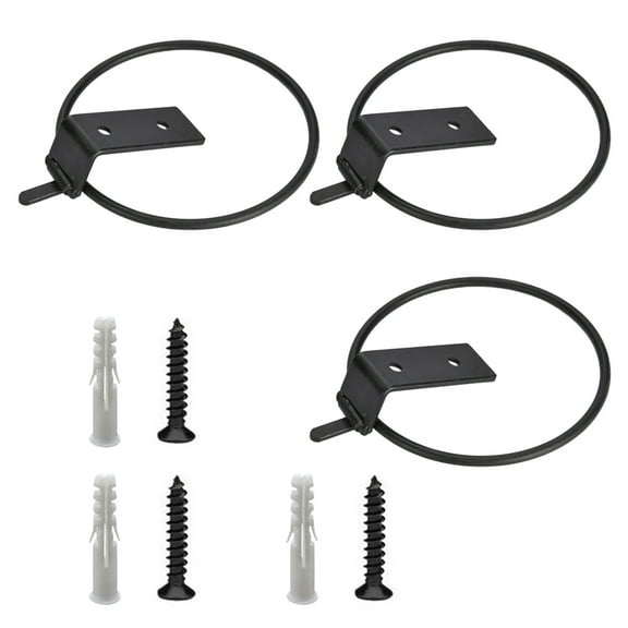 3X Flower Pot Rack, 3X Screws, 3X Expansion Tube Clearance! Flowerpot Holder Ring 4 Inch Wall Mounted Flower Pot Hangers Metal Stand Hanging Bracket Basket Hook