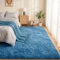 thumbnail image 4 of Pentantan 8ft x 10ft Shag Area Rugs, Fluffy Rug for Living Room Bedroom, Soft Plush Pile Indoor Carpet, Navy Blue, 4 of 7