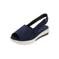 thumbnail image 2 of EQWLJWE Waterproof Sandals for Women's Leather Platform Fish Mouth Gladiator Wedge Sandals with Adjustable Ankle Strap Fashion Open Toe Breathable Slip On Walking Shoes for Photoshot, 2 of 5