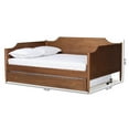 thumbnail image 4 of Baxton Studio Alya Classic Traditional Farmhouse Walnut Brown Finished Wood Full Size Daybed with Roll-Out Trundle Bed, 4 of 12