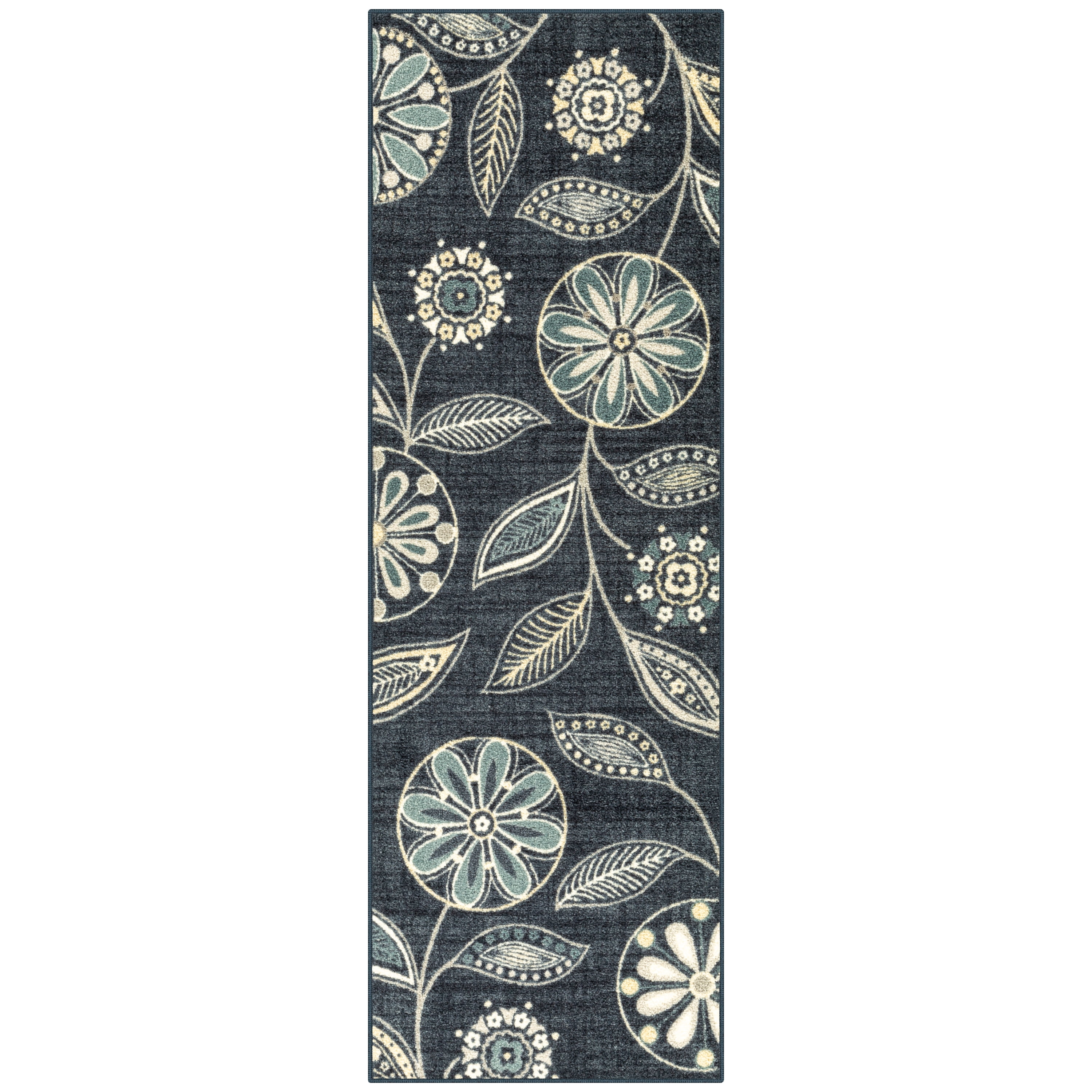 Mainstays Traditional Minerva Blue Multi Floral Hallway Runner Rug, 1'8