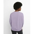 thumbnail image 2 of Hanes Essentials Women's Cotton T-Shirt, Three-Quarter Sleeve Muted Iris S, 2 of 5