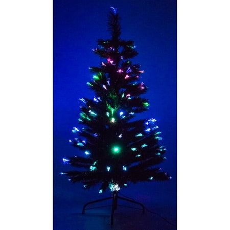 5' Ft Green Artificial Holiday Christmas Tree w/ Fiber Optic Multi-Colored