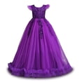thumbnail image 4 of Miluxas Robe de Princesse pour Filles Robe Formelle pour Enfants Robe de Bal Concours Mariage Fête Robes pour Filles Violet 9-10 Ans, 4 of 6