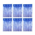 thumbnail image 1 of Billuyoard 6 piezas brillo fiesta telón de fondo metálico oropel cortina cumpleaños boda Baby Shower Fondo Favor suministros Kits de decoración para fiestas Azul Billuyoard HA082648-04, 1 of 6