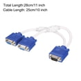 thumbnail image 2 of Unique Bargains VGA Splitter Cable, VGA 2 Female to VGA 1 Male Cable with Ring Adapter Monitor Converter Video Cable, 2 of 4