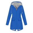 thumbnail image 4 of Girls Waterproof Hooded Jackets Mid to Long Length Solid Rain Jacket Lightweight Soft Lining Kids Windbreaker Rain Coats with Pockets Easy On/Off Design(Blue,11-12 Years), 4 of 5