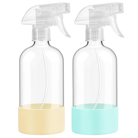 Botellas de aerosol FANSTINOW Glass con funda de silicona, 500 ml, paquete de 2