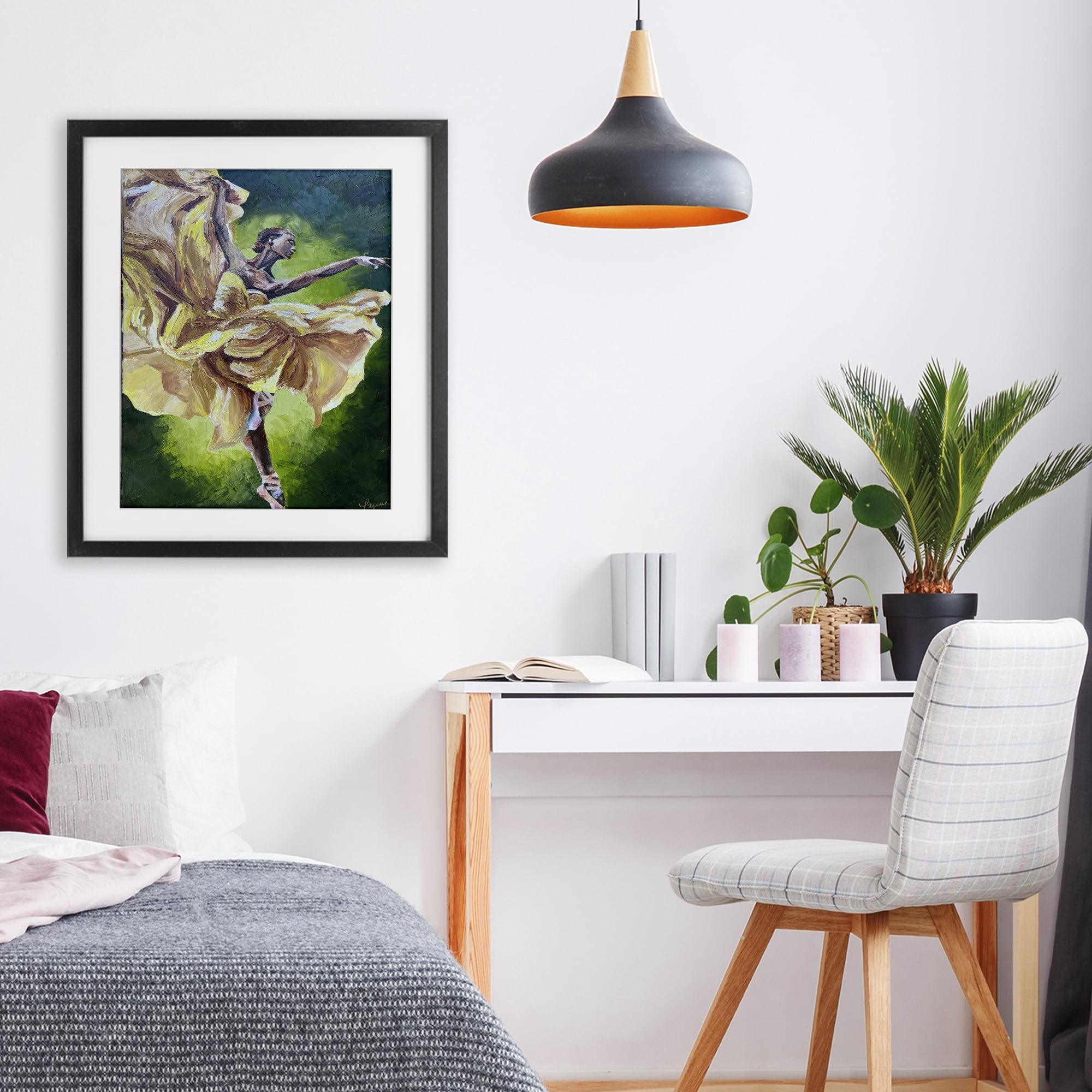 Stupell Industries Primavera Ballet Dancer Black Framed Print Under Glass, design by Lauren Luna