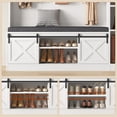 thumbnail image 3 of Frhnenha 60" Farmhouse Hall Tree with Bench and Shoe Storage, 4-in-1 Entryway Coat Rack with Full-Length Mirror and 2 Sliding Barn Doors for Hallway, Living Room, White, 3 of 8