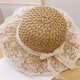 thumbnail image 5 of Sombrero de paja con lazo para el sol, sombrero de playa de verano con encaje decorativo, gorra de viaje para mujer, 5 of 5